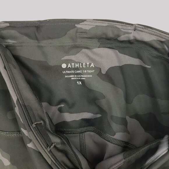 !1xAthleta Ultimate Camo 7/8 Tights High-Waisted Stretch Activewear Womens 1X - Picture 5 of 10